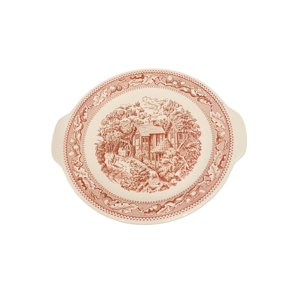 Vintage Memory Lane Red Plate Mill Scene Farmhouse Decor - Picture 3 of 3